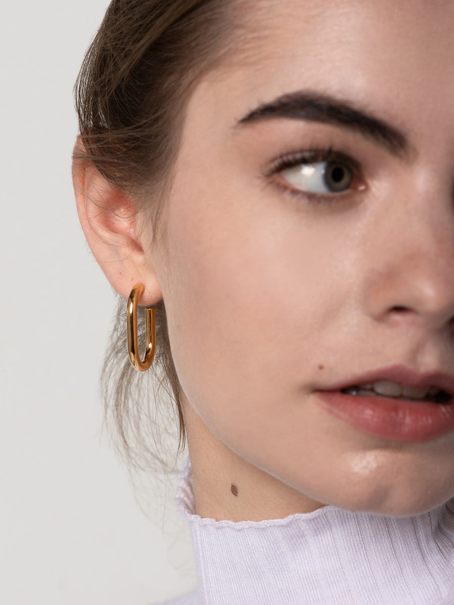 Oval Hoop Earrings