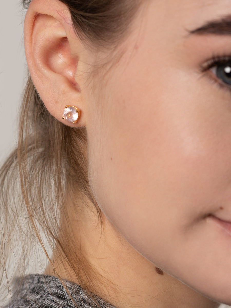 Rose Quartz Stud Earrings FELLIZE