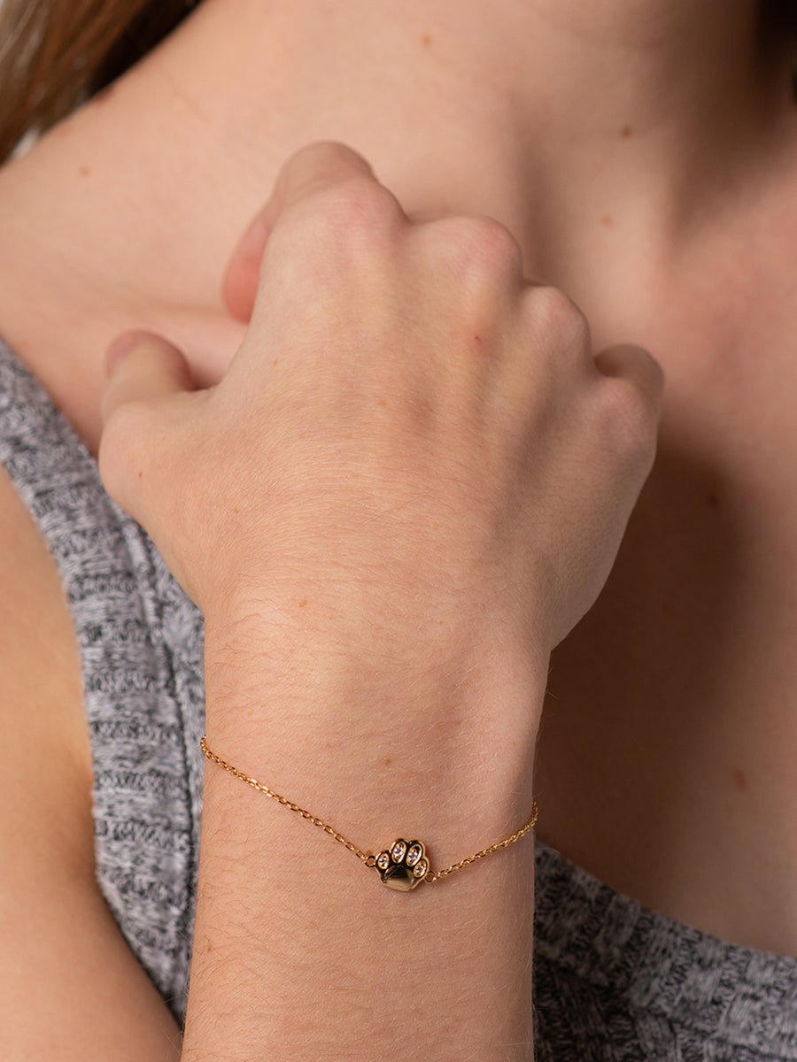 Gold Paw Print Bracelet