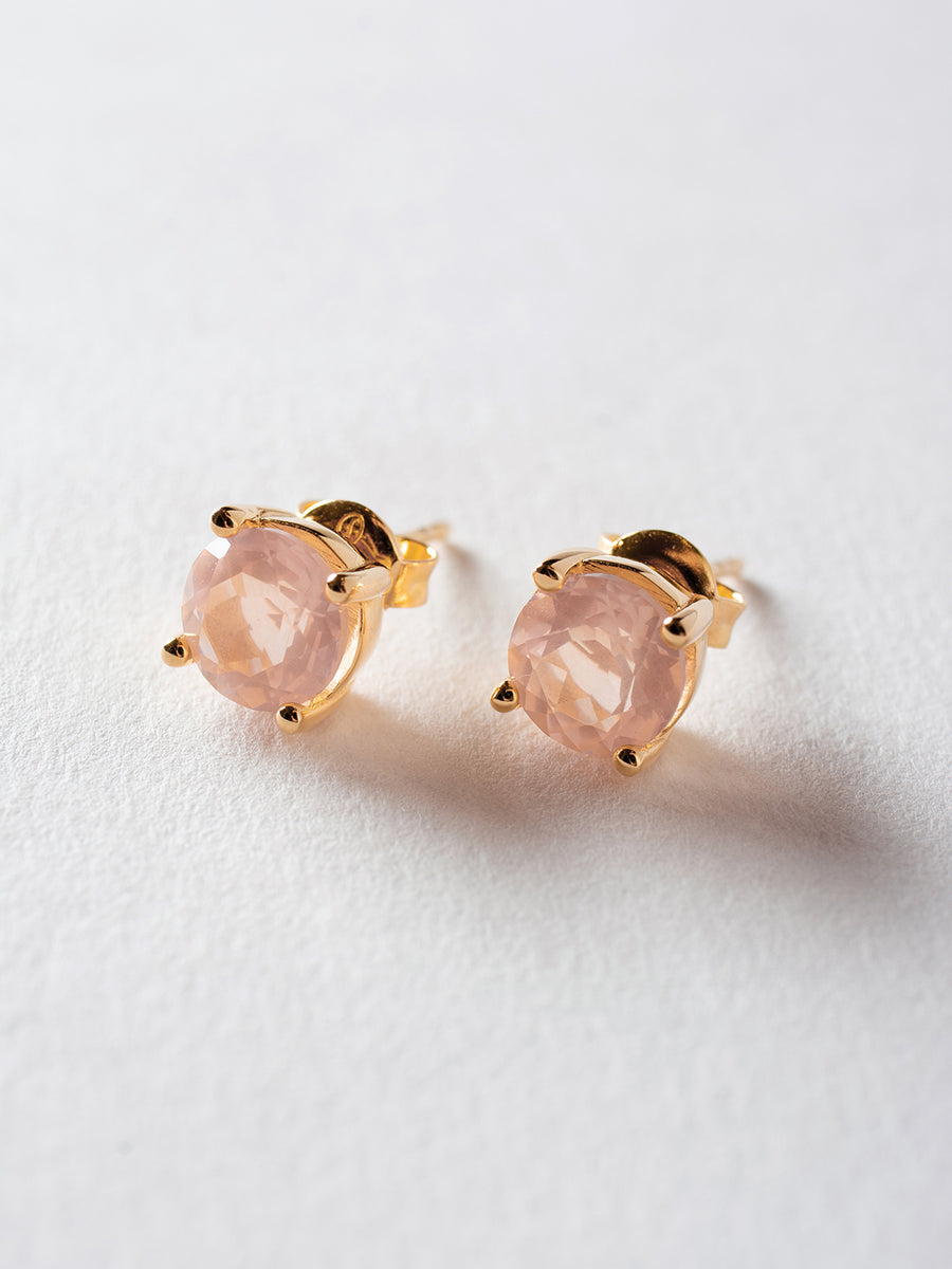 Rose Quartz Stud Earrings