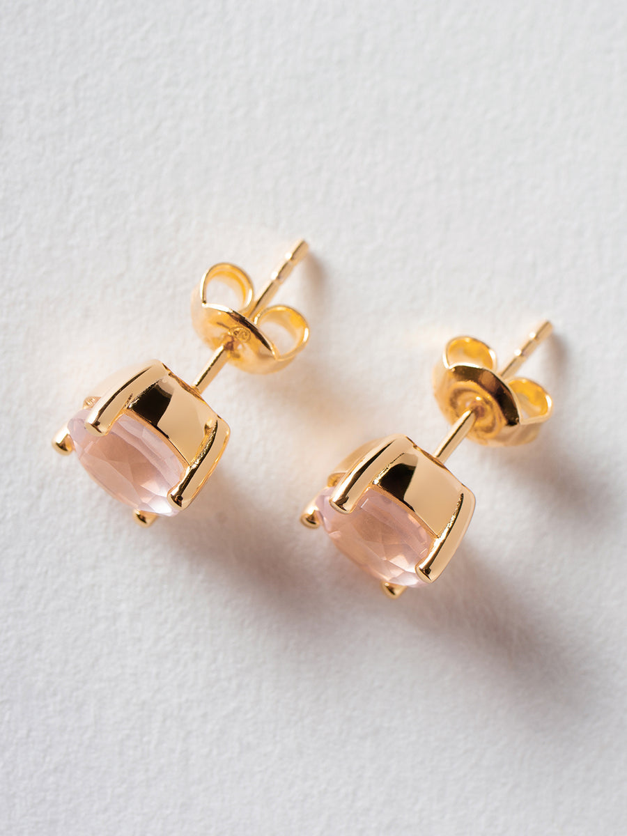 Rose Quartz Stud Earrings